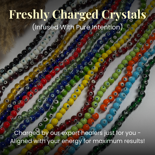 Customize Your Evil Eye Round Beaded Crystal Bracelet – 8mm image 1