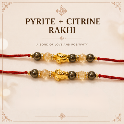 Pyrite & Citrine Rakhi