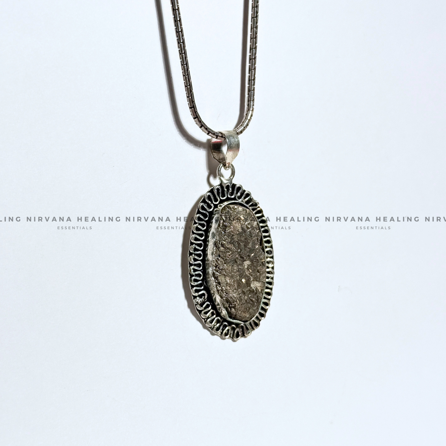 PYRITE OVAL SHAPED PENDANT (Money Magnet, Prosperity, Fame And Abundance).  image 4