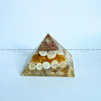 CITRINE WITH GOMTI CHAKRA PYRAMID (Abundance, Creativity, Success And Confidence) image 3