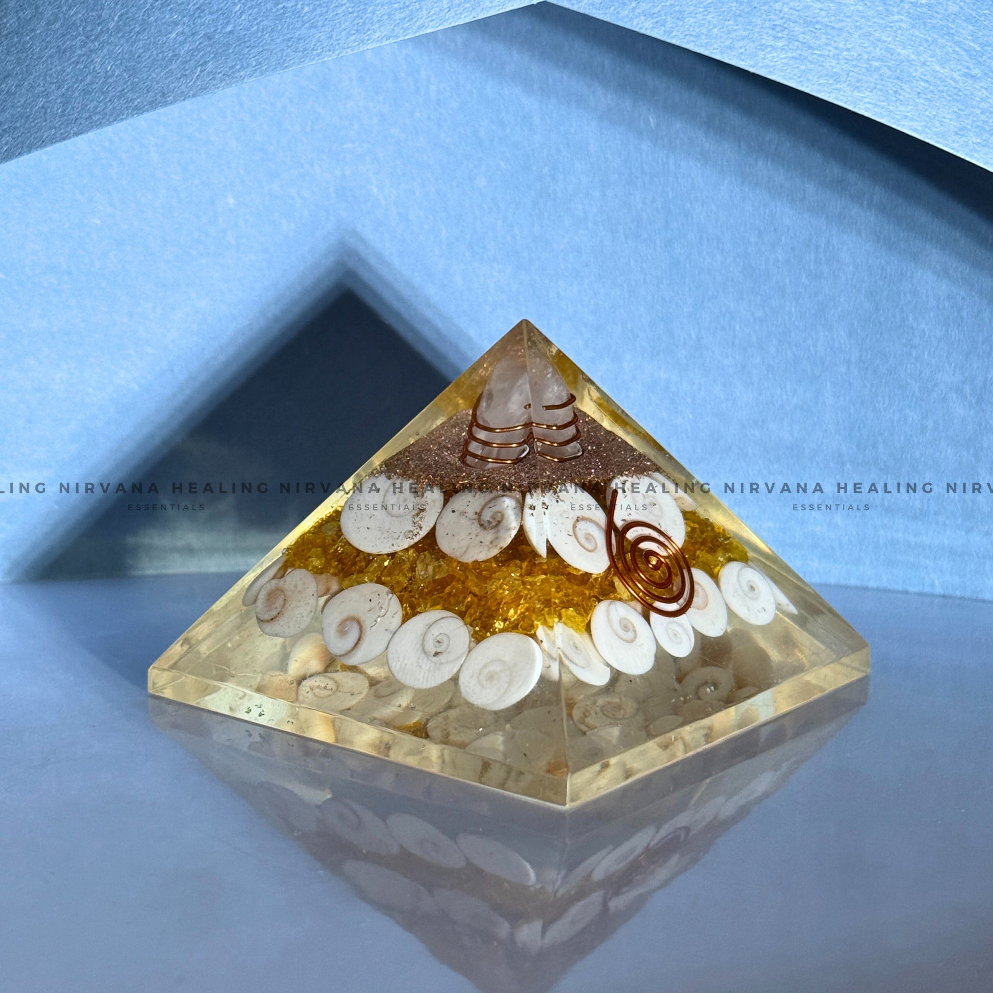 CITRINE WITH GOMTI CHAKRA PYRAMID (Abundance, Creativity, Success And Confidence) image 5
