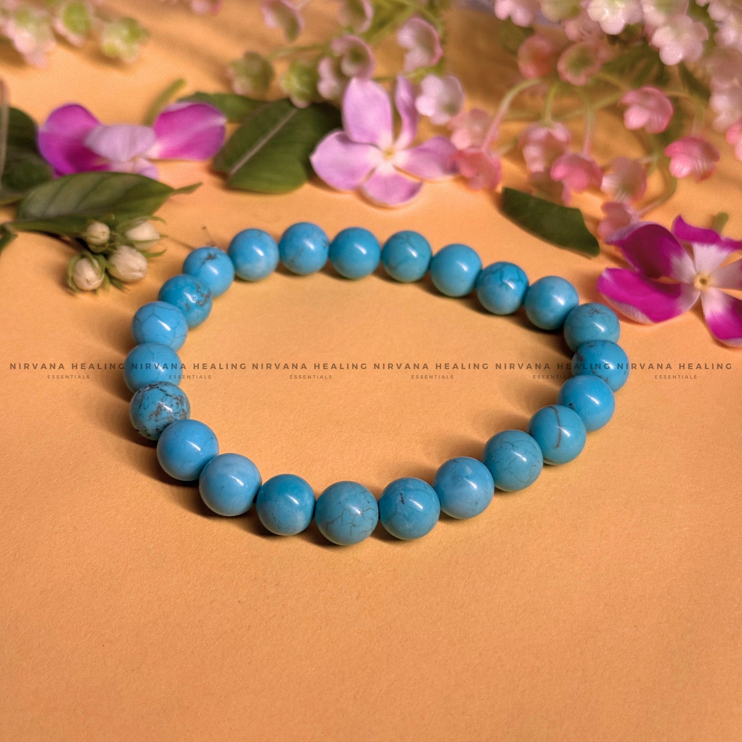 TURQUOISE ROUND BEADED BRACELET (Divine Protection, Psycho Gifts, Healing, Wisdom And Truth) image 0