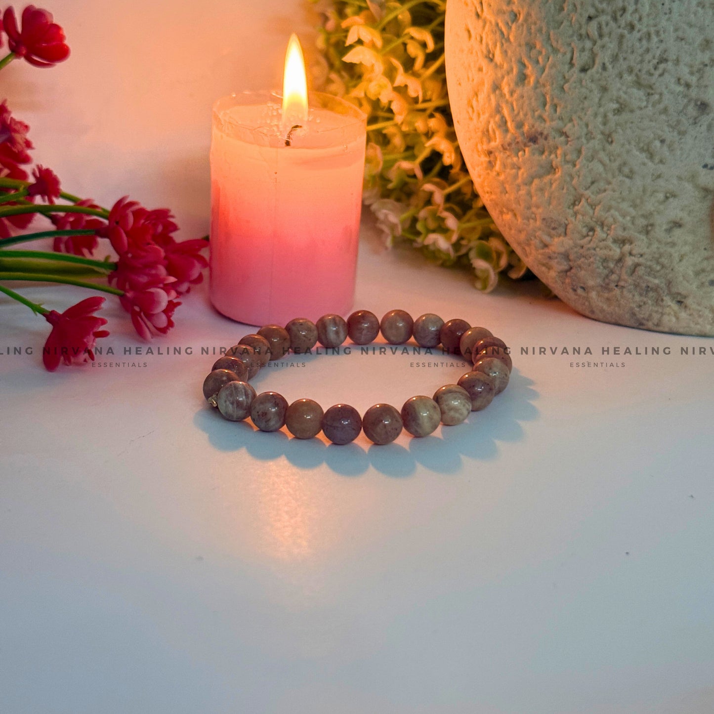 RHODONITE ROUND BEADED BRACELET (Compassion, Emotional Healing, Loving Vibration And Self Love) image 3