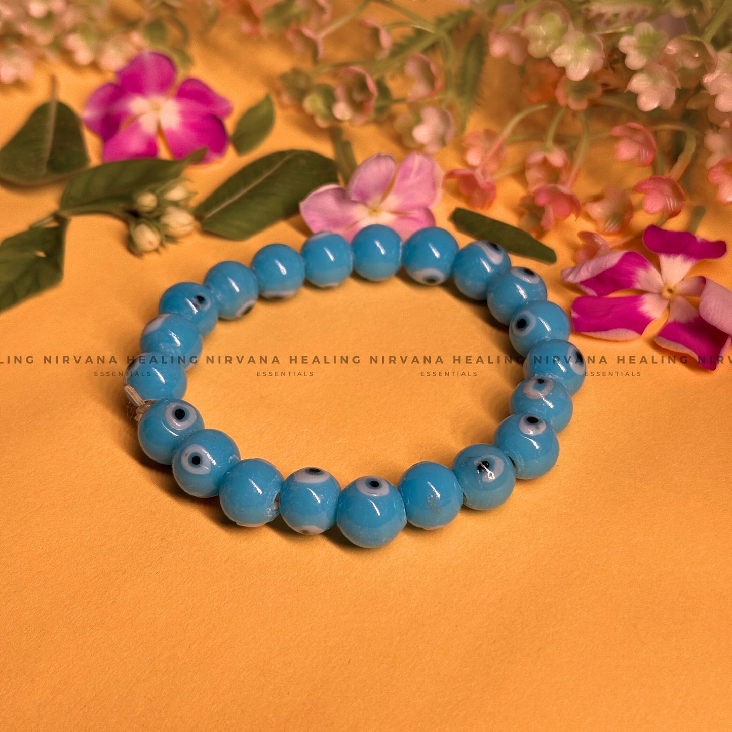 AASMANI EVIL EYE ROUND BEADED BRACELET (Calm, Protection And Spiritual Balance) image 0