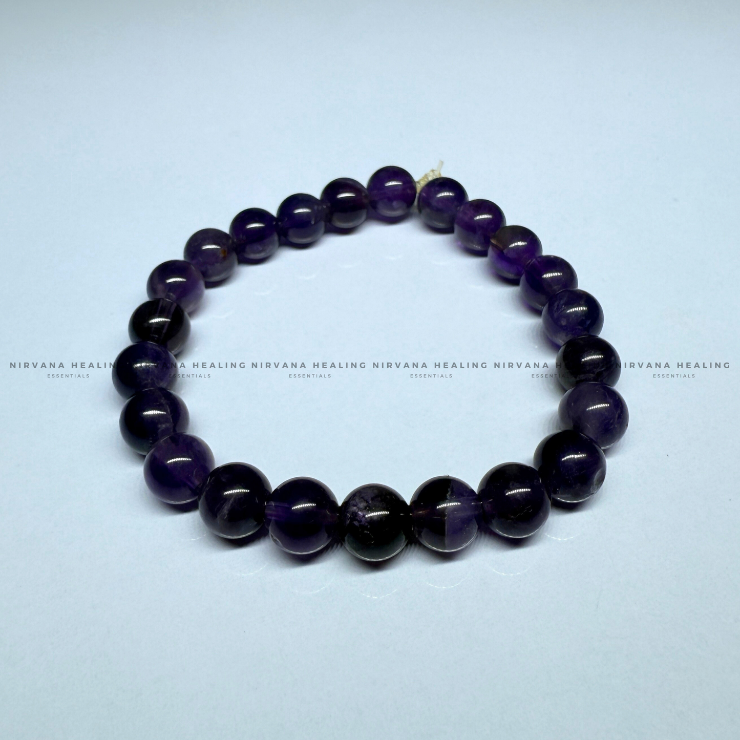 AMETHYST ROUND BEADED BRACELET (Meditation, Stress Reduction, Intuition and Manifestation) image 3