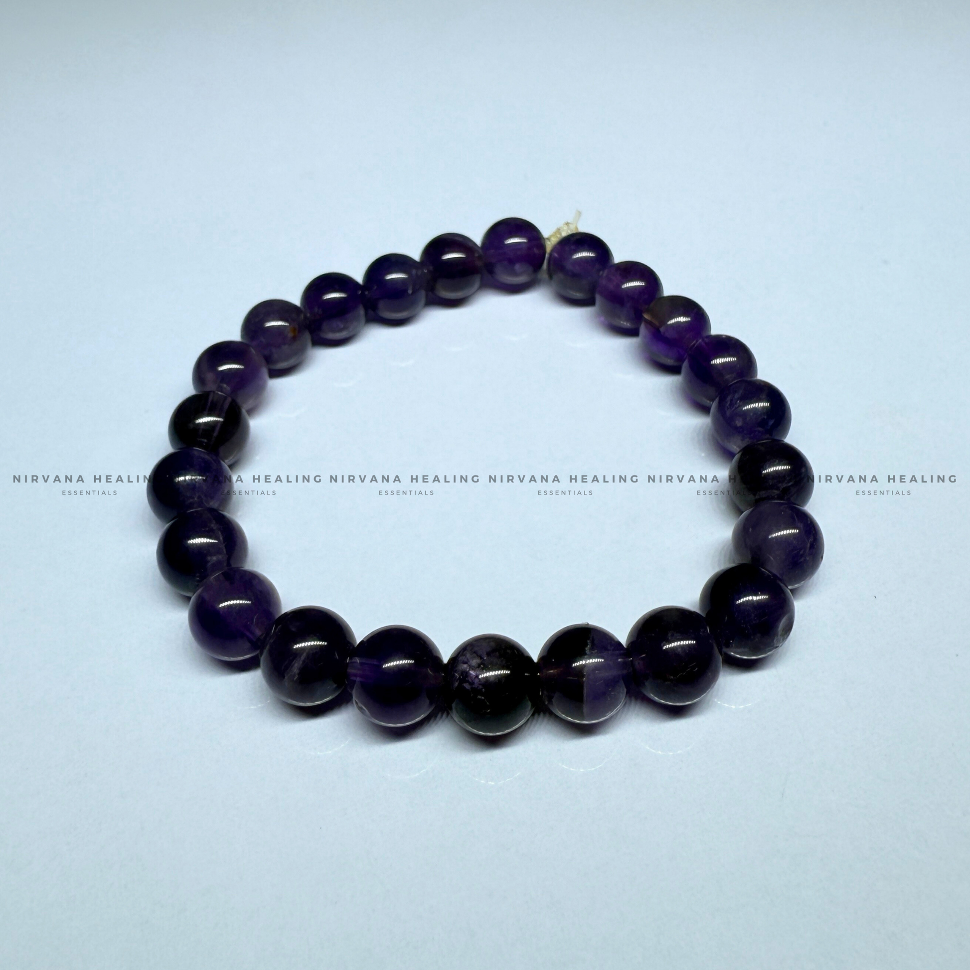 AMETHYST ROUND BEADED BRACELET (Meditation, Stress Reduction, Intuition and Manifestation) image 3
