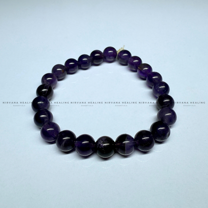 AMETHYST ROUND BEADED BRACELET (Meditation, Stress Reduction, Intuition and Manifestation) image 3