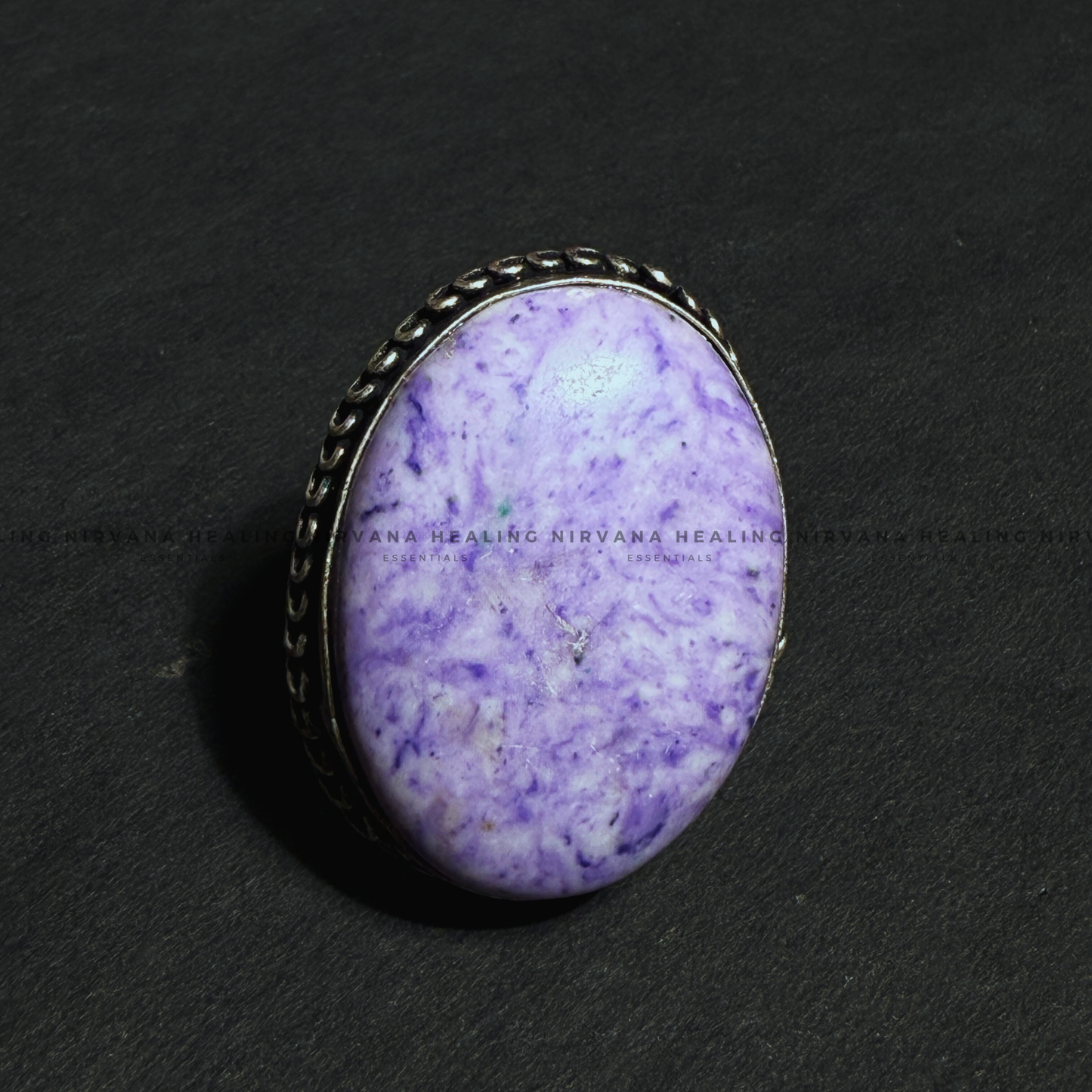 Purple Stone Oval Ring (Meditation, Stress Reduction, Intuition and Manifestation) image 3