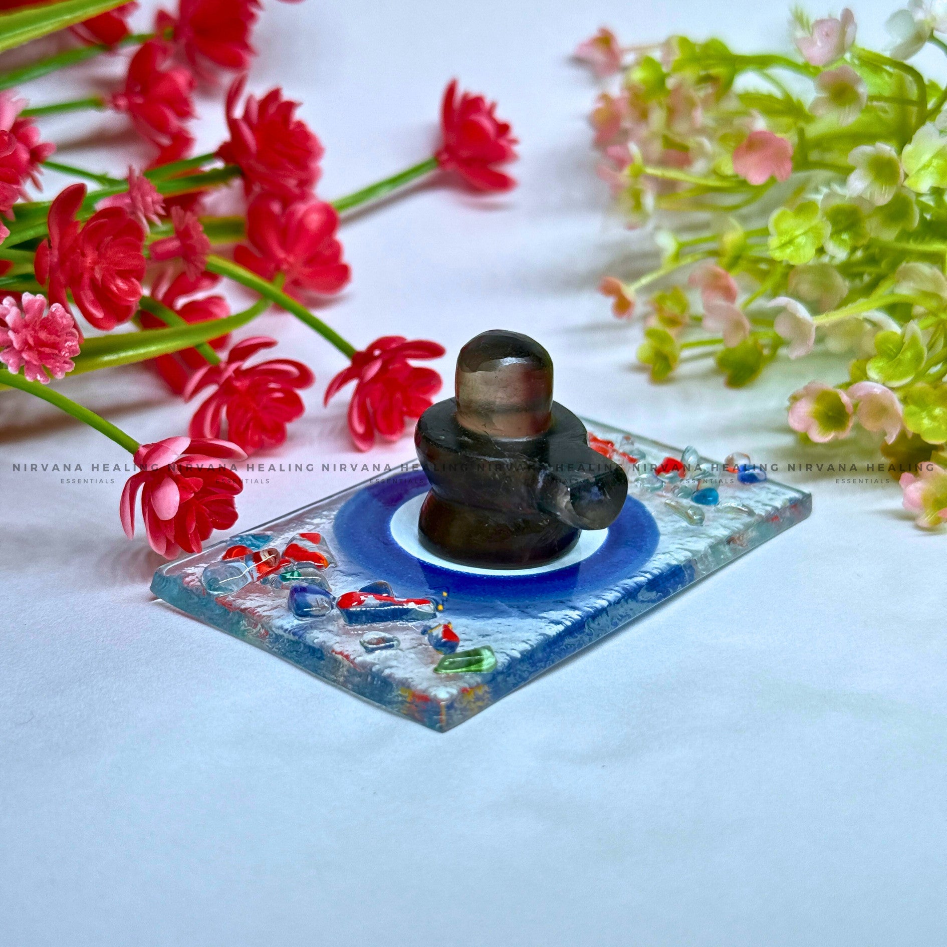 SELENITE EVIL EYE CHARGING PLATE (Aura Cleansing ,Charging, Cleansing And Purification). image 1