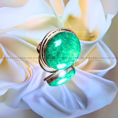 GREEN MARGAJ ROUND RING (Protection, Luck And Intuition) image 0
