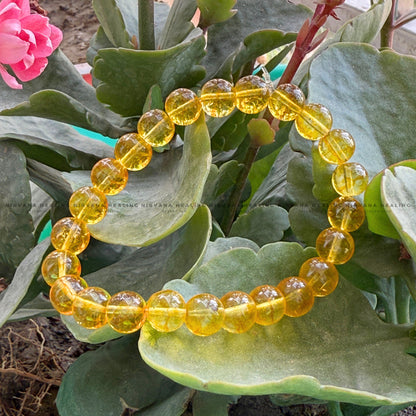 CITRINE YELLOW ROUND BEADED BRACELET (Abundance, Creativity, Success And Confidence).  image 4