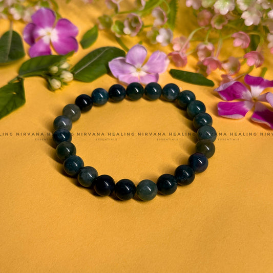 BLOODSTONE ROUND BEADED BRACELET (Immunity, Strength, Health And Pain Relief) image 0