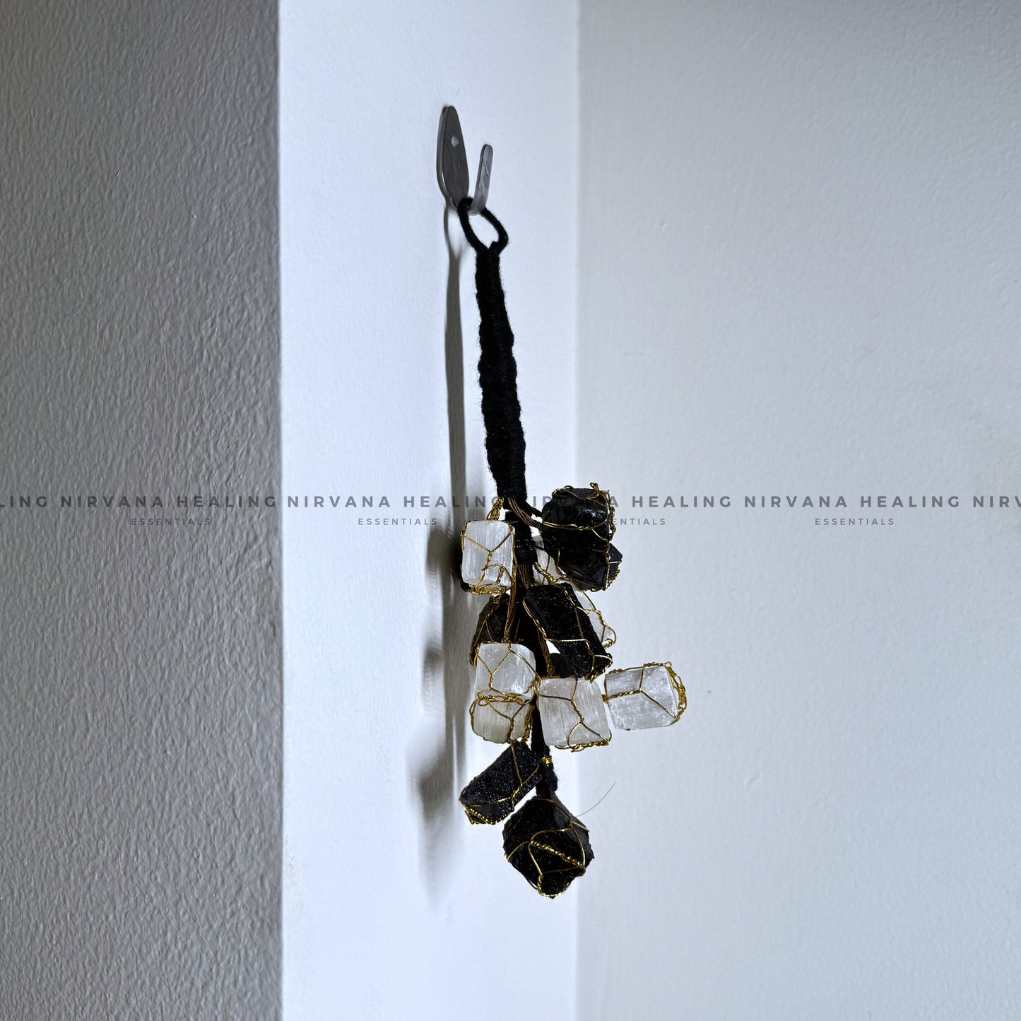 BLACK TOURMALINE AND SELENITE (DOOR HANGING) (Protection, Grounding, Shielding And Growth) image 2