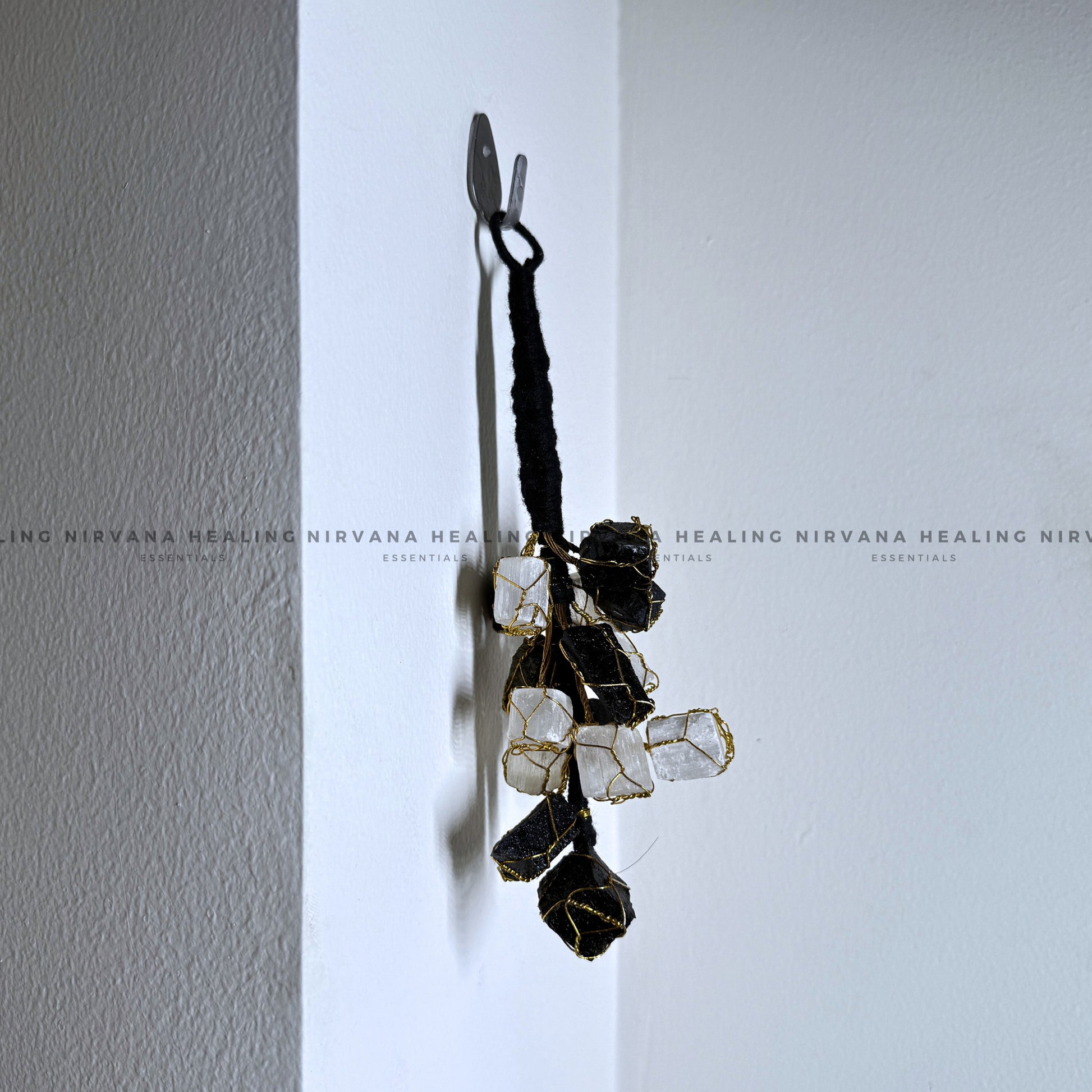 BLACK TOURMALINE AND SELENITE (DOOR HANGING) (Protection, Grounding, Shielding And Growth) image 2