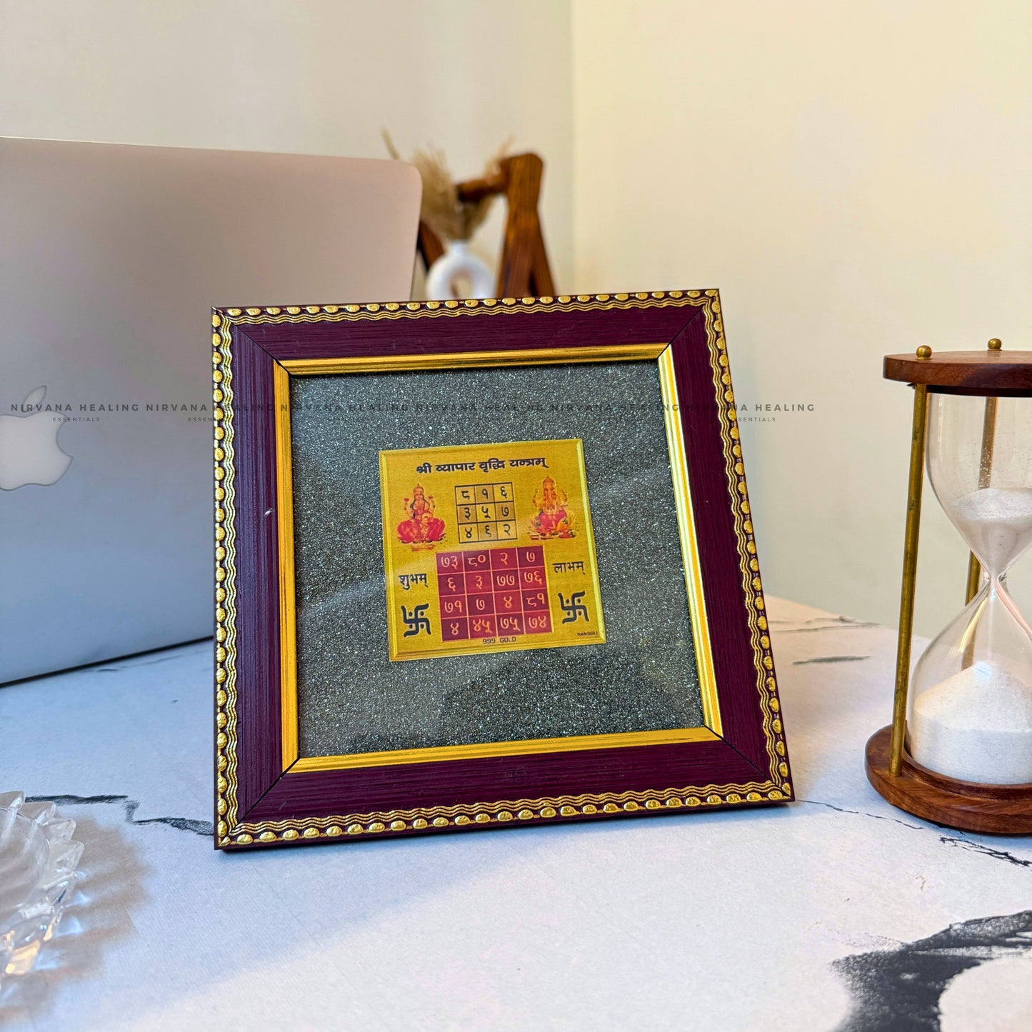 VYAPAR VRIDDHI YANTRA ON RAW PYRITE FRAME - (Business Growth & Profit) image 4