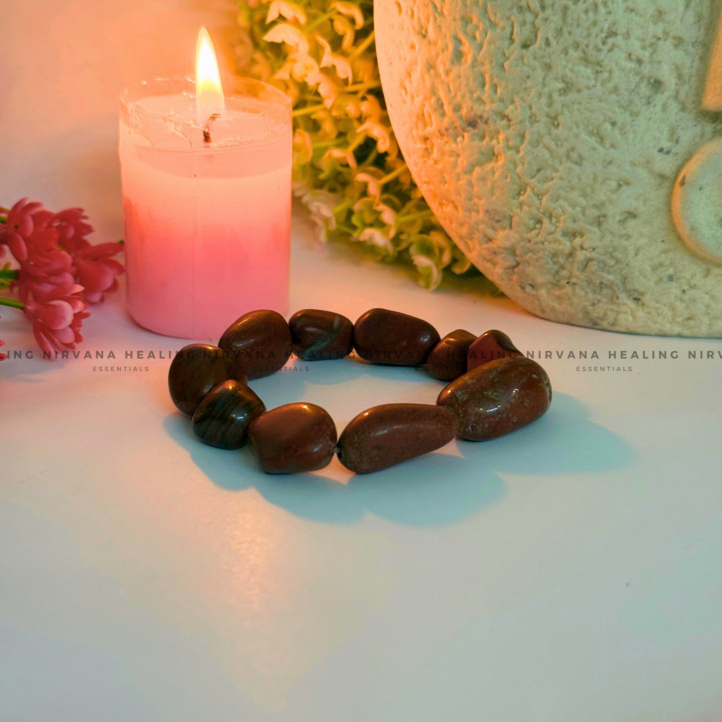 RED JASPER TUMBLE BRACELET (Immunity, Strength, Health And Pain Relief) image 2