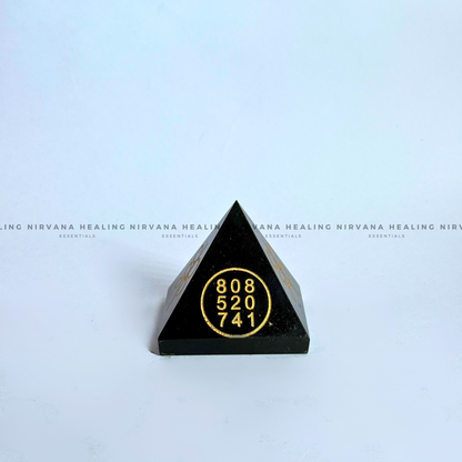 BLACK TOURMALINE WITH ZIBU SYMBOLS PYRAMID (Protection, Grounding, Shielding And Growth) image 6