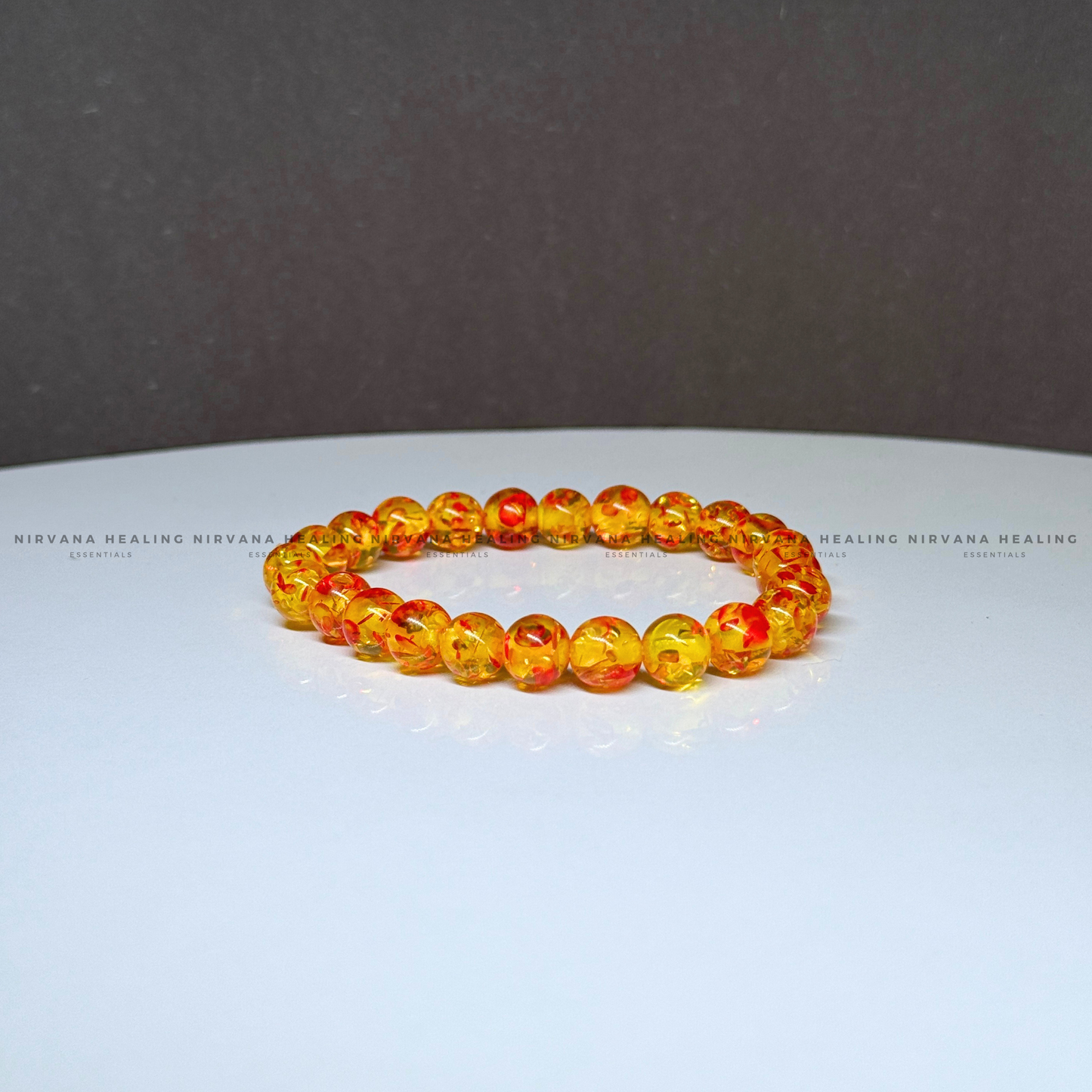 AMBER JADE ROUND BEADED BRACELET (Detox, Health, Joy And Soul Healing)   image 3