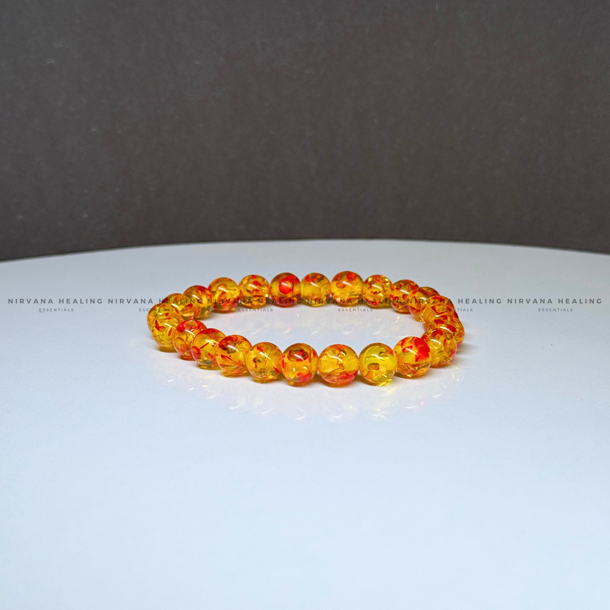 AMBER JADE ROUND BEADED BRACELET (Detox, Health, Joy And Soul Healing)   image 3