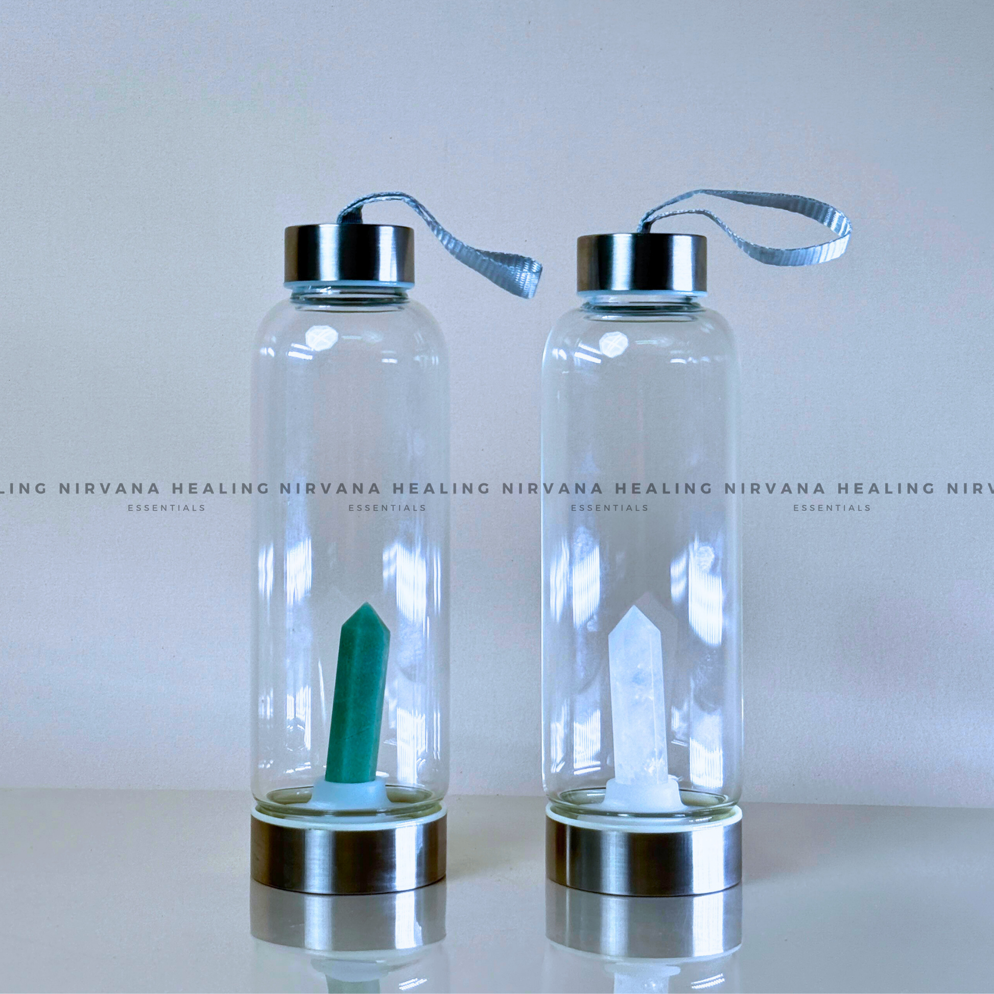 CLEAR QUARTZ INFUSED CRYSTAL ELIXIR BOTTLE (Mental Clarity, Master Healer And Energy Amplifier).  image 3