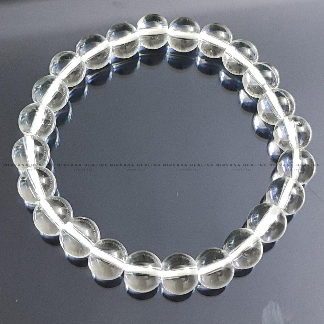 SPHATIK ROUND BEADED BRACELET (Awareness, Removes Anxiety, Transformation And Self Realisation) image 3