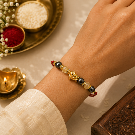 Pyrite & Citrine Rakhi