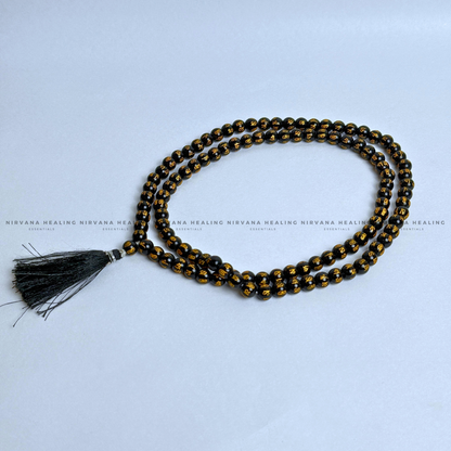 BLACK OM MANI PADME HUM MALA  (Compassion, Protection, Spiritual Awakening) image 4