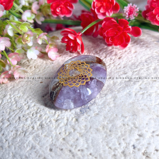 AMETHYST CROWN CHAKRA ZIBU COIN (Meditation, Stress Reduction, Intuition And Manifestation) image 1