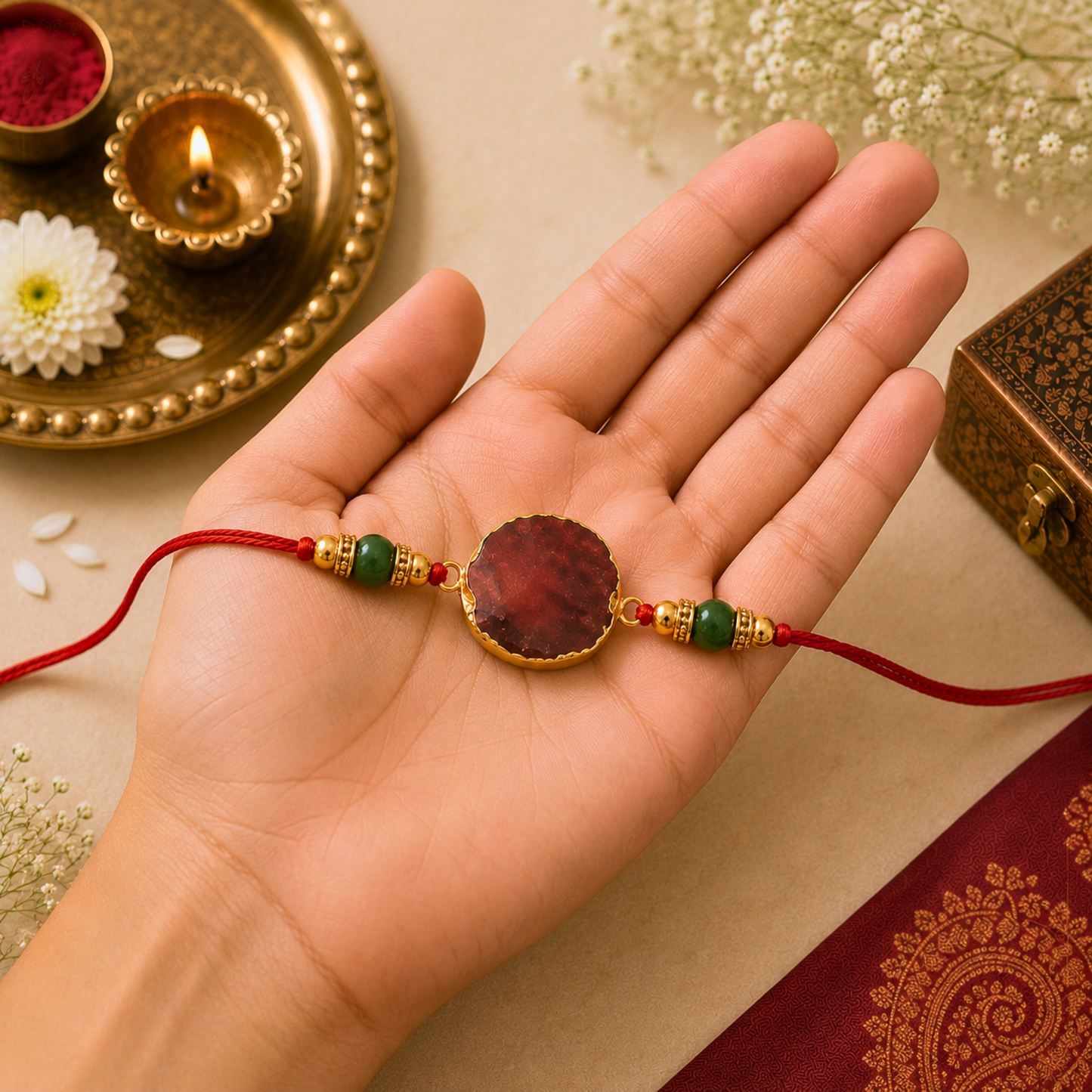 Red Agate Rakhi