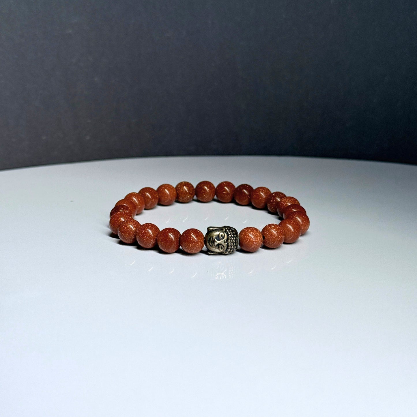 GOLDEN SUNSTONE ROUND BEADED BRACELET (Stone of Joy, Confidence & Personal Power) image 2