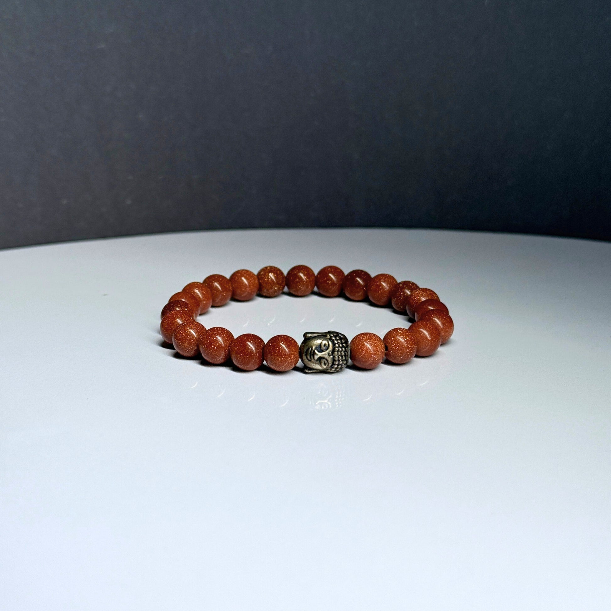 GOLDEN SUNSTONE ROUND BEADED BRACELET (Stone of Joy, Confidence & Personal Power) image 2