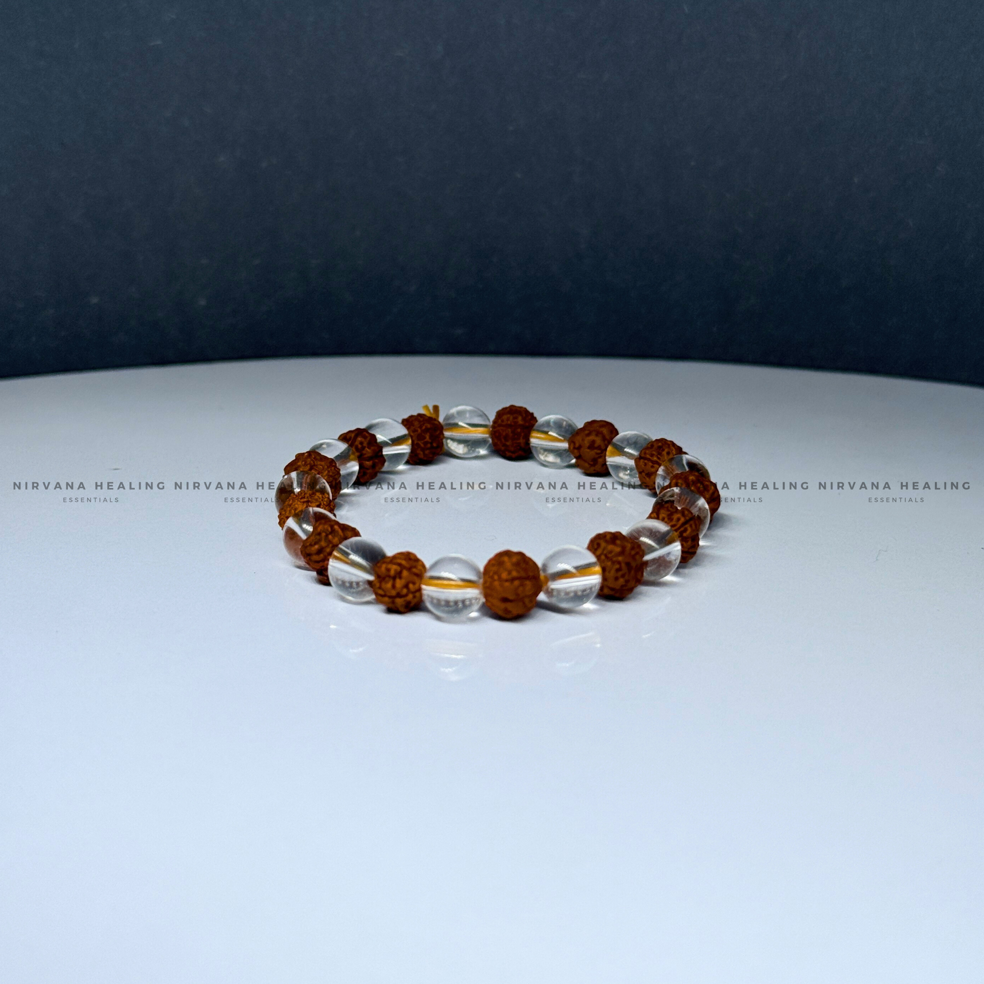 RUDRAKSH-SPHATIK ROUND BEADED BRACELET (Balance, Purity, Divine Protection) image 3
