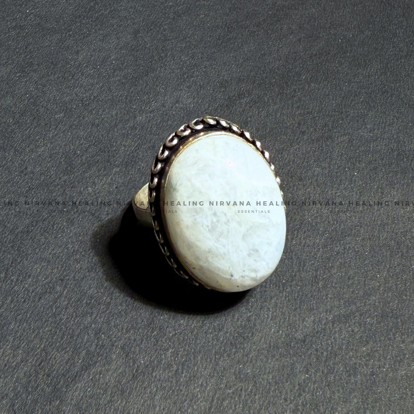 MOON JADE OVAL RING (Harmony, Emotional Balance And Divine Connection) image 3