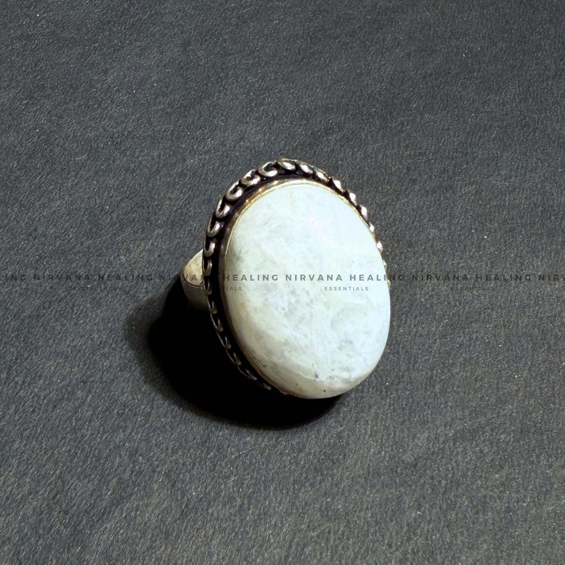 MOON JADE OVAL RING (Harmony, Emotional Balance And Divine Connection) image 3
