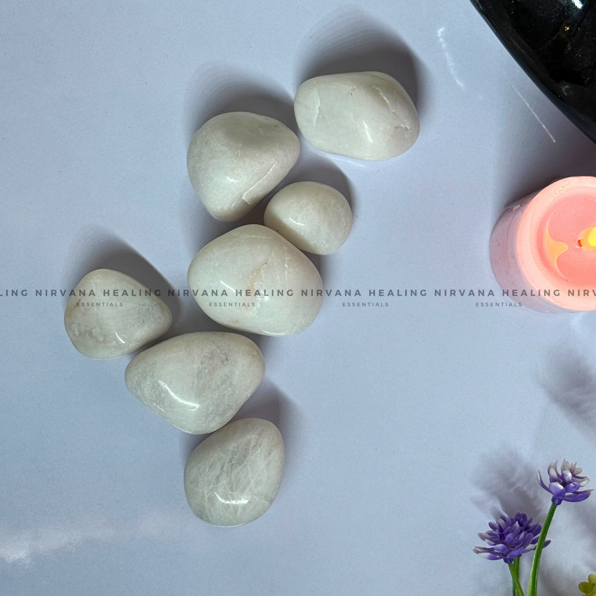 WHITE AGATE TUMBLE STONES (Calmness, Protection, Balance And Grace) image 3