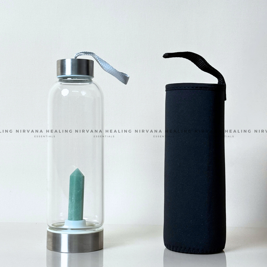 GREEN JADE INFUSED CRYSTAL ELIXIR BOTTLE (Luck, Harmony, Peace And Abundance) image 1