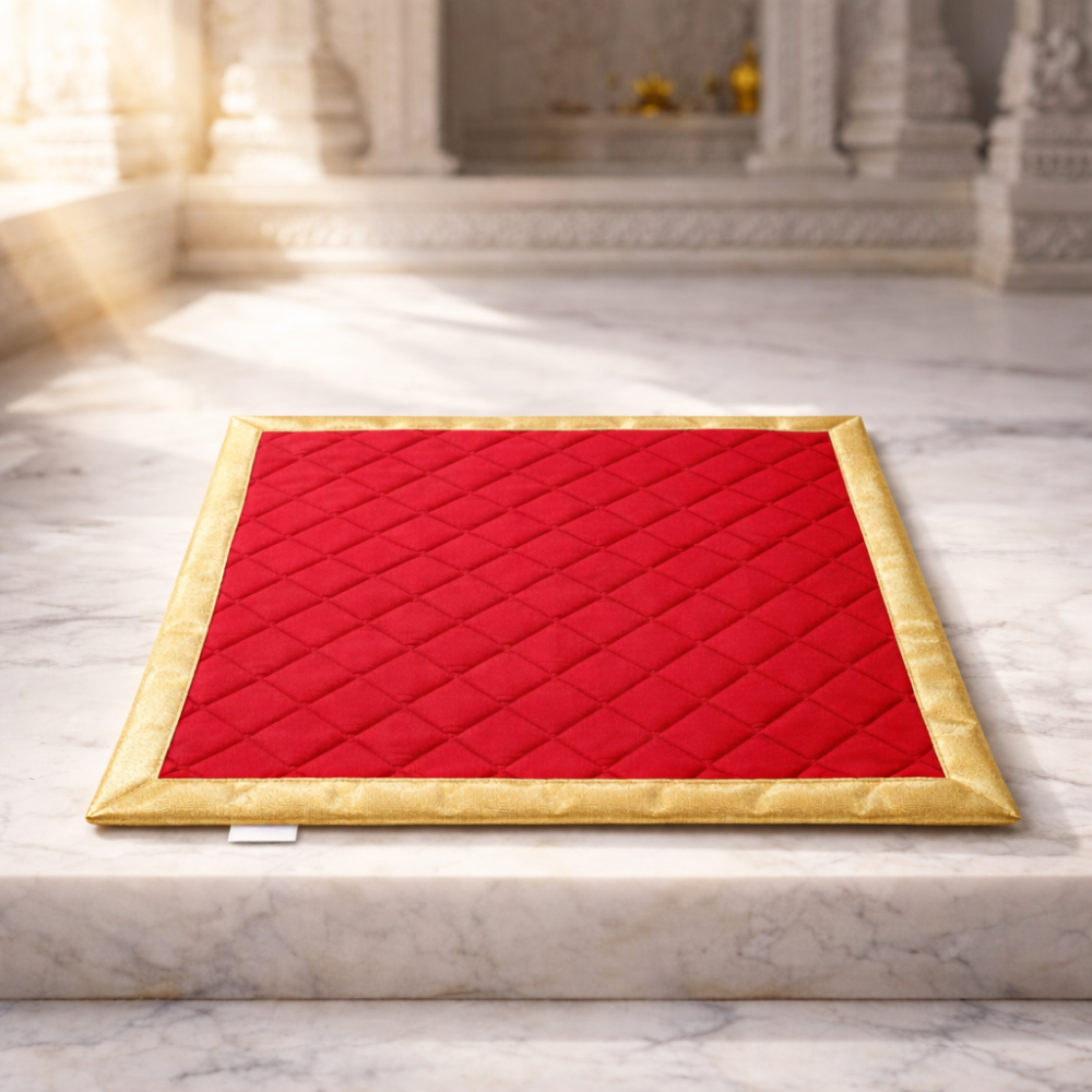 MEDITATION AASAN COTTON QUILTED - Grounding, Comfort & Focused Energy - Red image