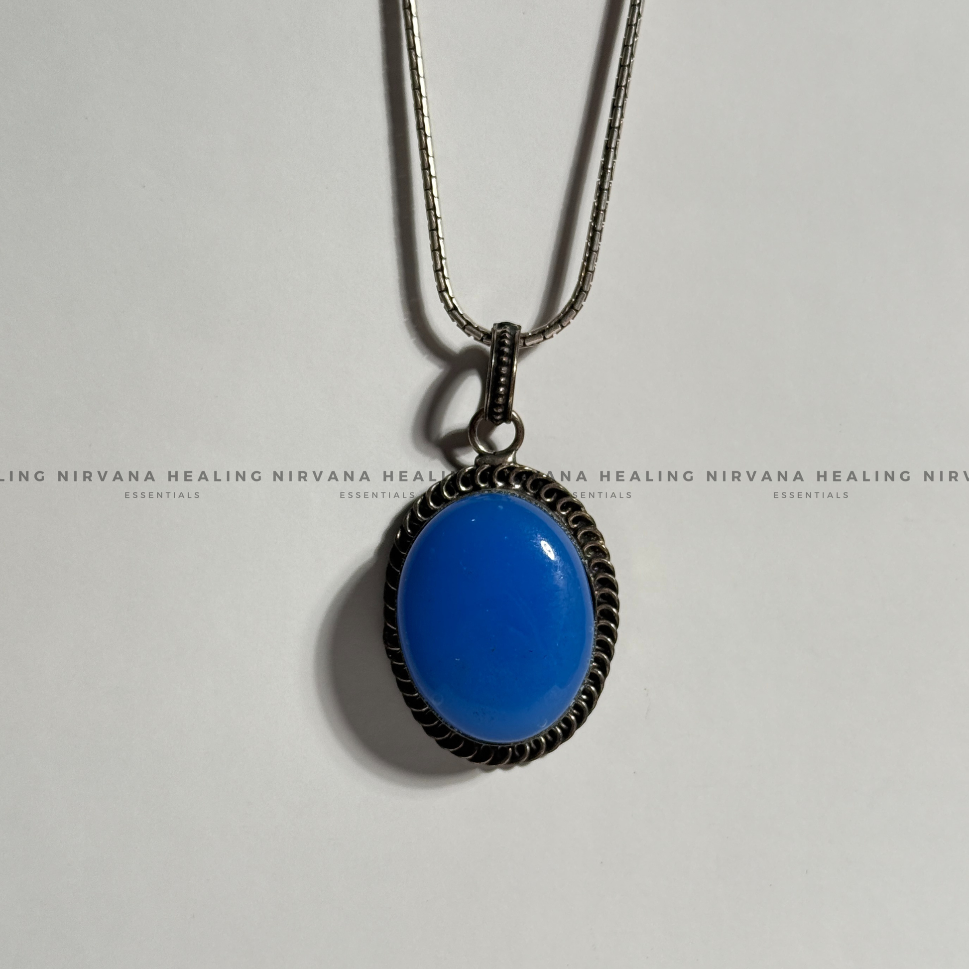 BLUE JADE STONE CRYSTAL PENDANT (Peace,Wisdom,Calm & Serenity) image 4