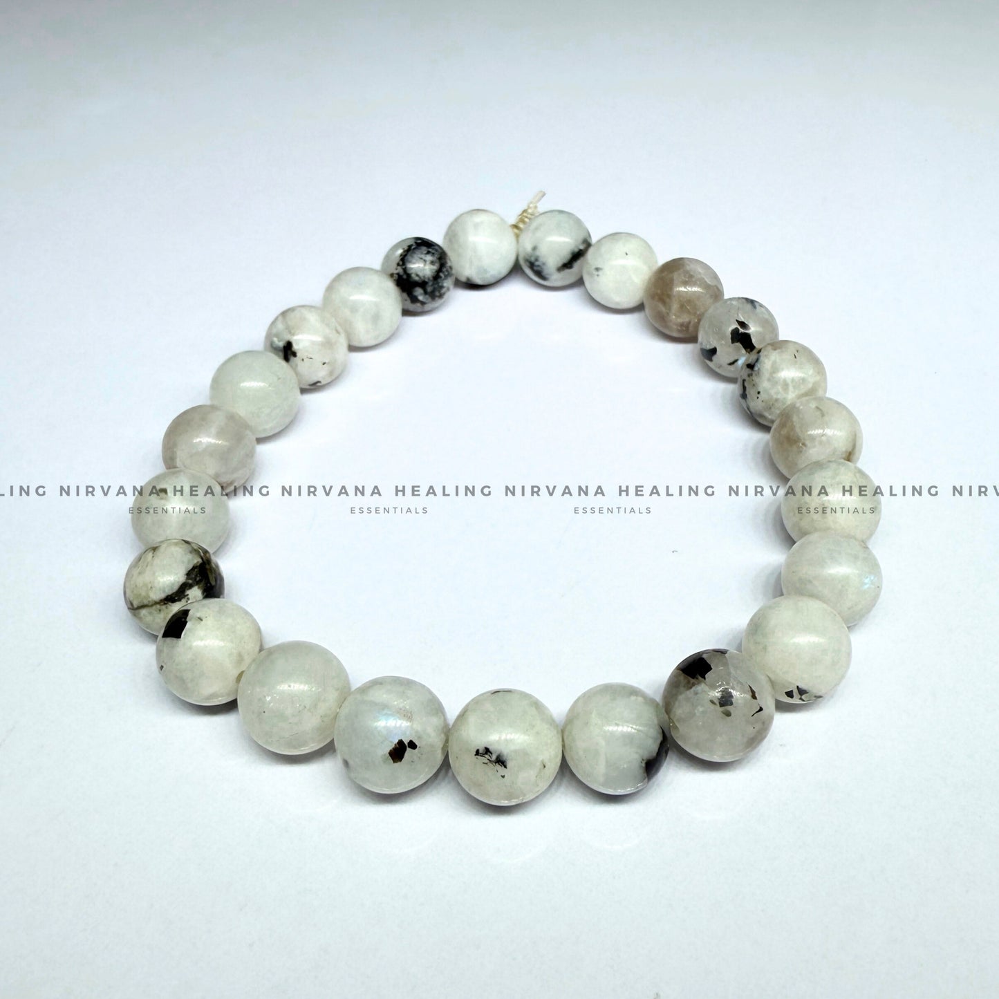 MOONSTONE ROUND BEADED BRACELET (Emotional Stability, Feminine Energy, New Beginnings)    image 2