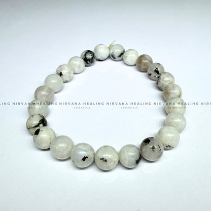 MOONSTONE ROUND BEADED BRACELET (Emotional Stability, Feminine Energy, New Beginnings)    image 2