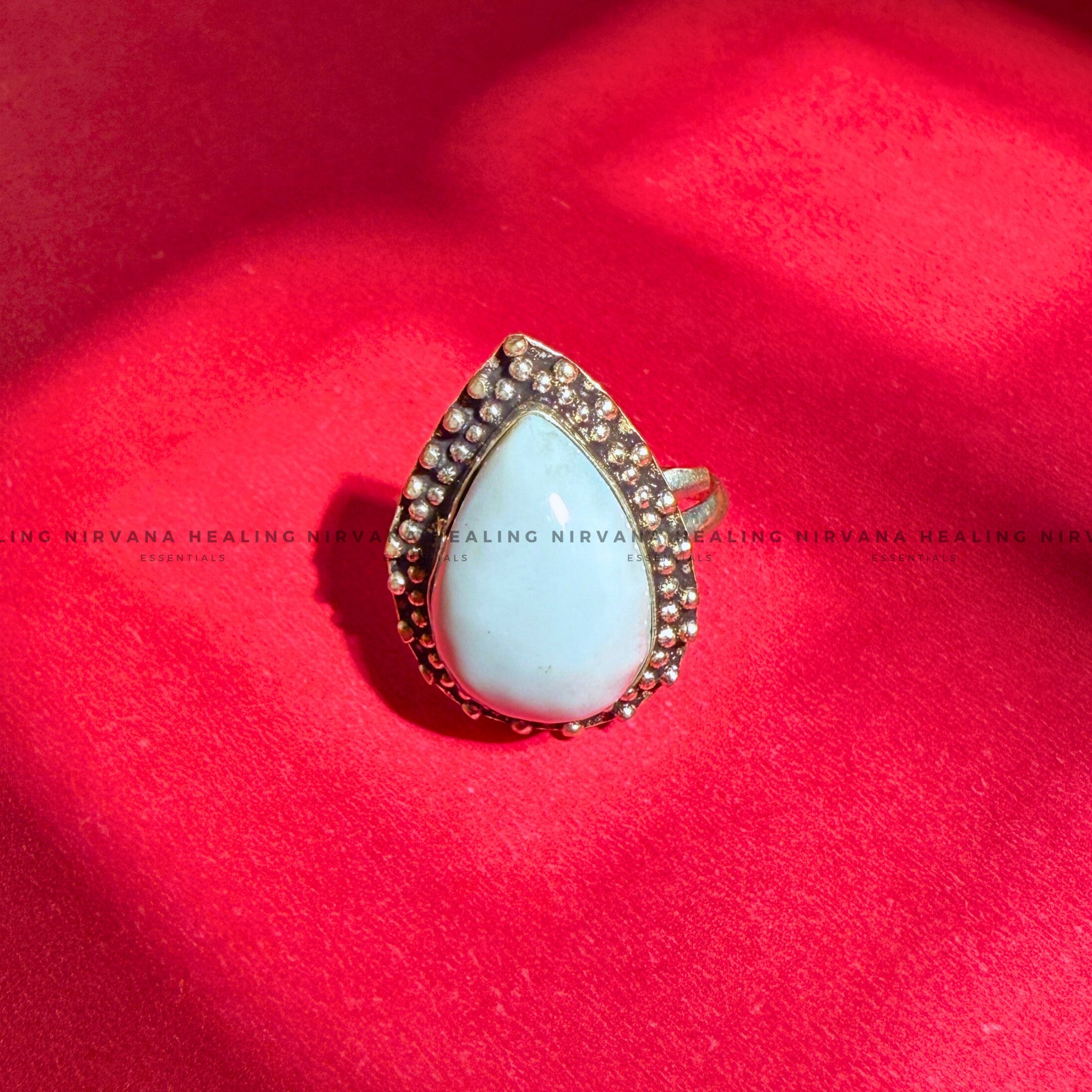 MOONWHITE DIAMOND SHAPED RING (Ring of Intuition, Peace & Divine Feminine Energy) image 2