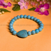Turquoise with Heart-Shaped Beaded Bracelet