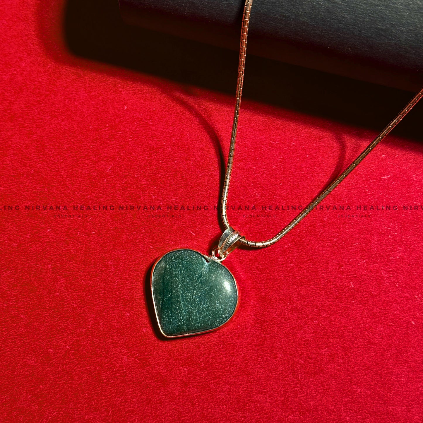 MARKAJ GREEN HEART SHAPED PENDANT (Protection, Luck And Intuition) image 2