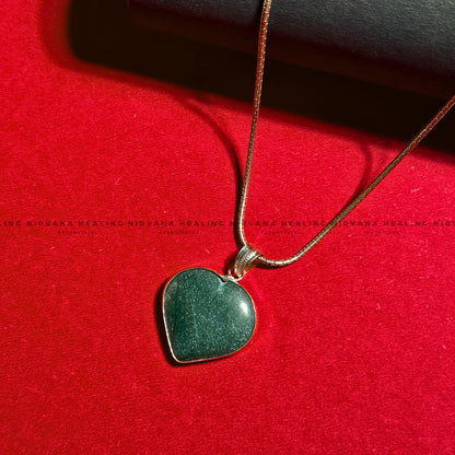 MARKAJ GREEN HEART SHAPED PENDANT (Protection, Luck And Intuition) image 2