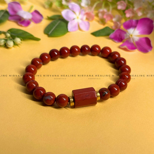 RED JASPER WITH TUMBLE BRACELET (Immunity, Strength, Health and Pain Relief) image 0