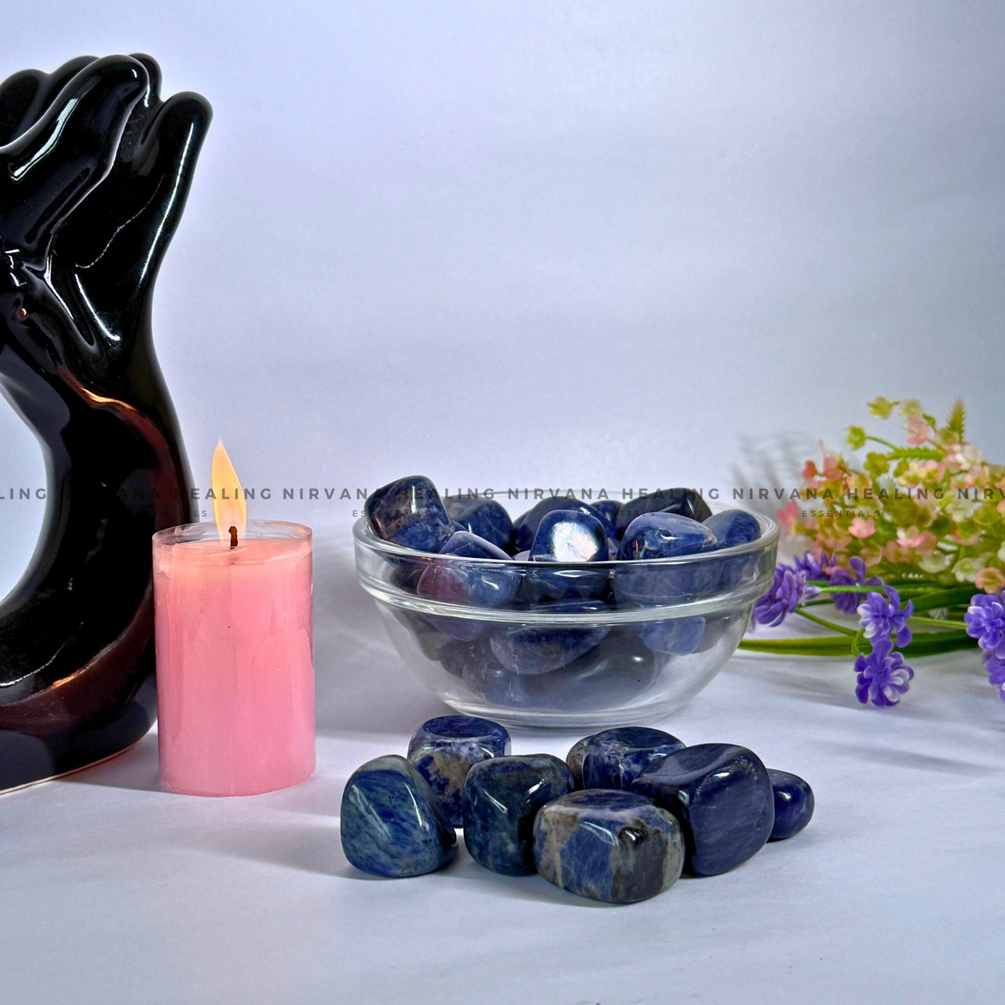 SODALITE TUMBLE HEALING STONE (Sodalite Creativity, Expression, Logic And Communication) image 1