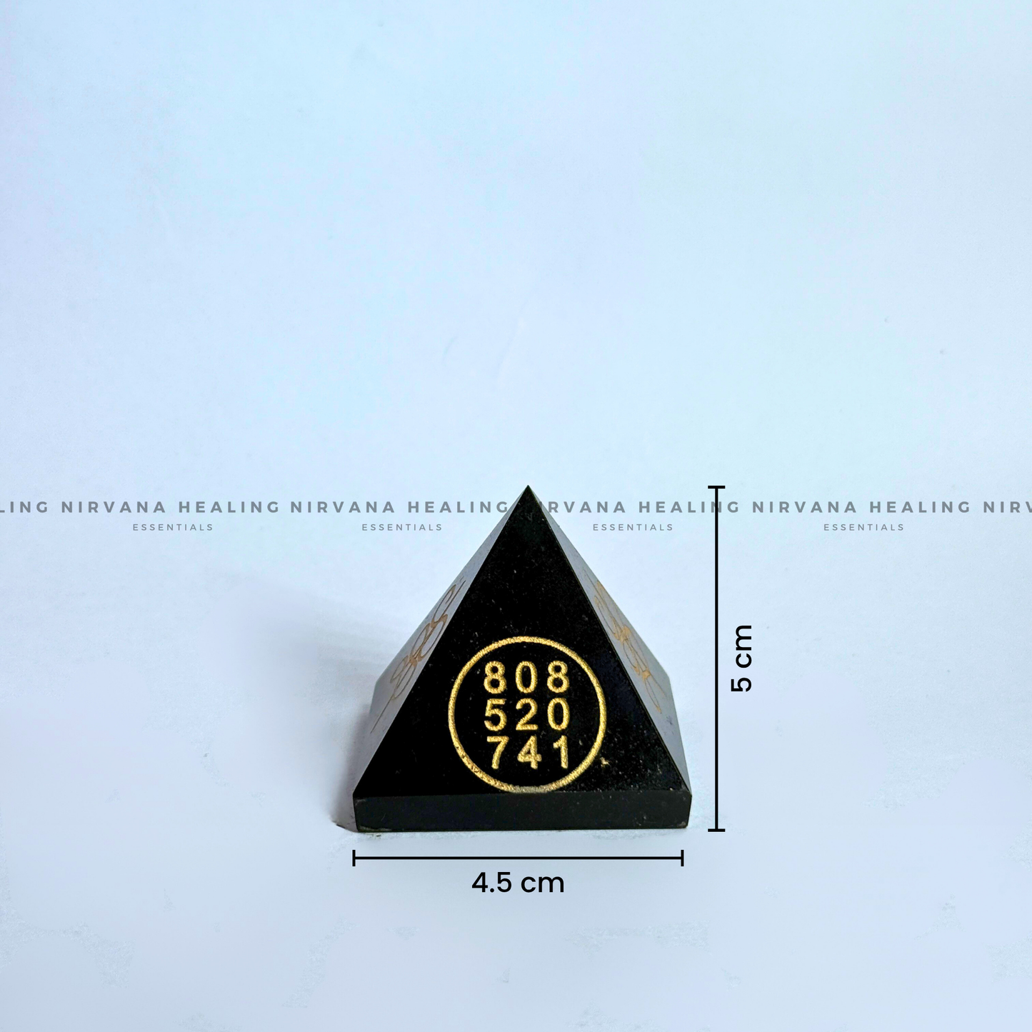 BLACK TOURMALINE WITH ZIBU SYMBOLS PYRAMID (Protection, Grounding, Shielding And Growth) image 1