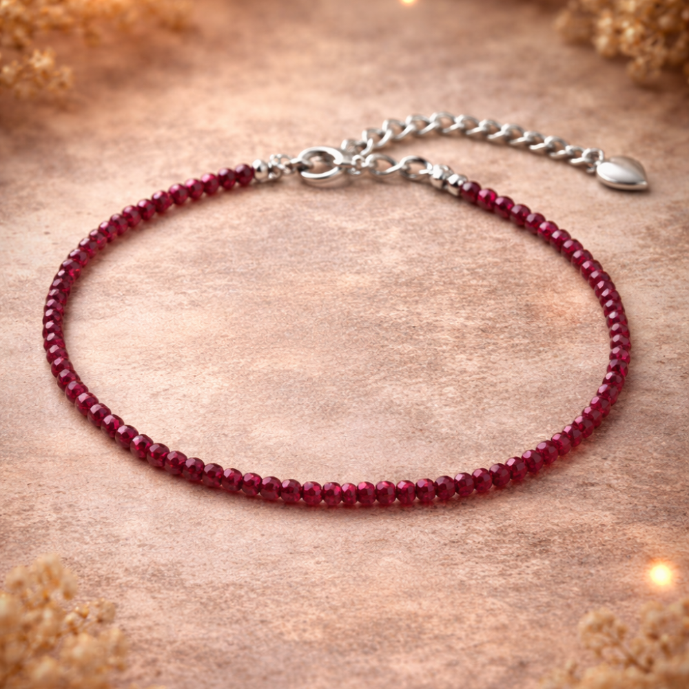 GARNET ANKLET - Passion, Vitality & Ground Energy image 2