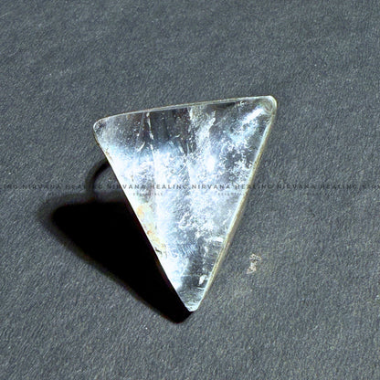 CLEAR QUARTZ TRIANGULAR RING (Mental Clarity, Master Healer And Energy Amplifier)  image 1