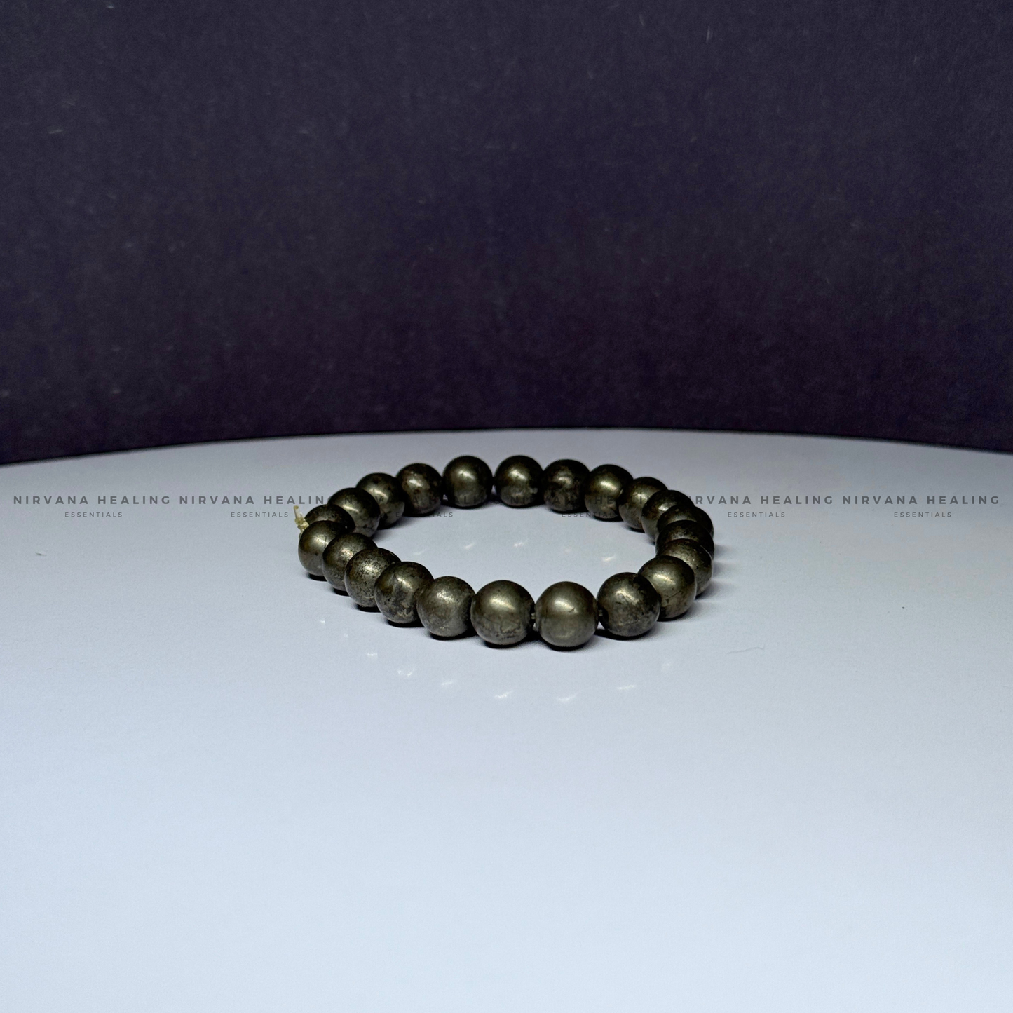 PYRITE ROUND BEADED BRACELET (Money Magnet, Prosperity, Fame And Abundance).  image 1